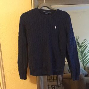 Ralph Lauren blue cable knit sweater